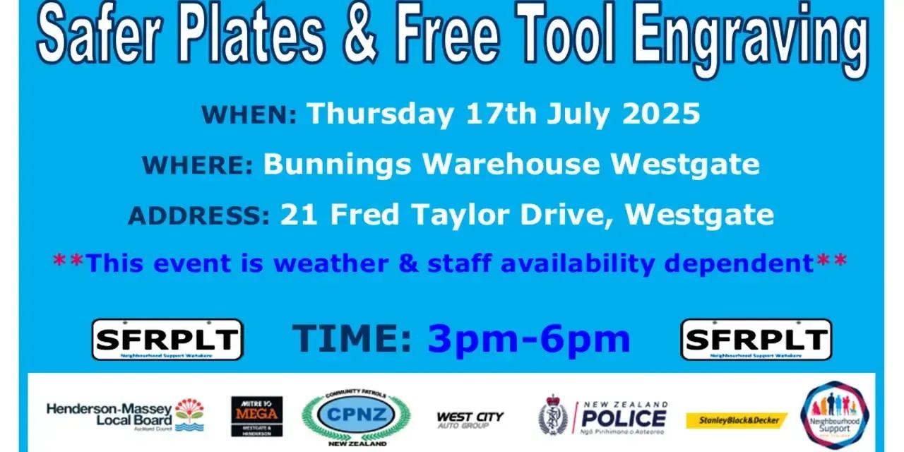 Safer Plates & Tool Engraving Day at Bunnings Westgate