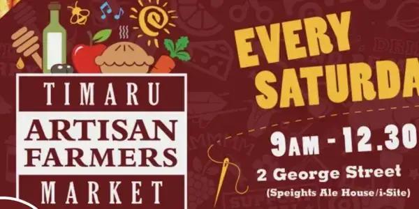 Head to the heart of Timaru every Saturday morning from 9am to 12:30pm for the Timaru Artisan Farmers Market at 2 George Street, Timaru Central