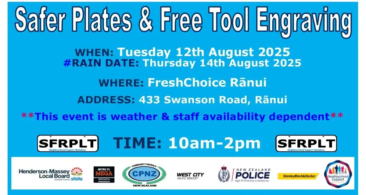 Protect Your Property: Safer Plates Day in Rānui