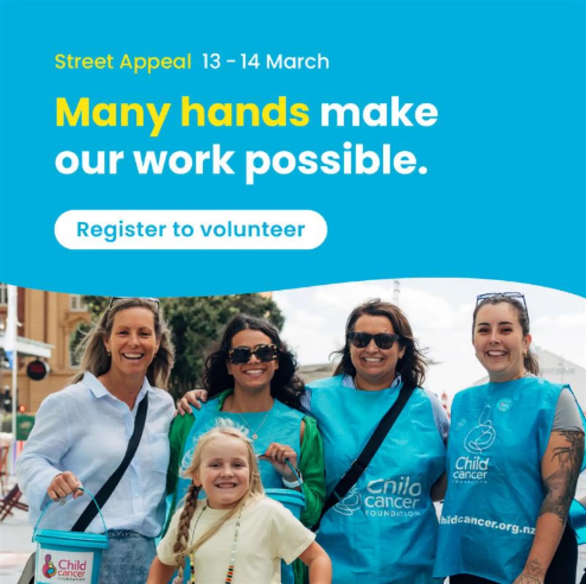 The Child Cancer Foundation Street Appeal is coming up on 13 and 14 March, and we’re looking for volunteers in your area to collect funds.