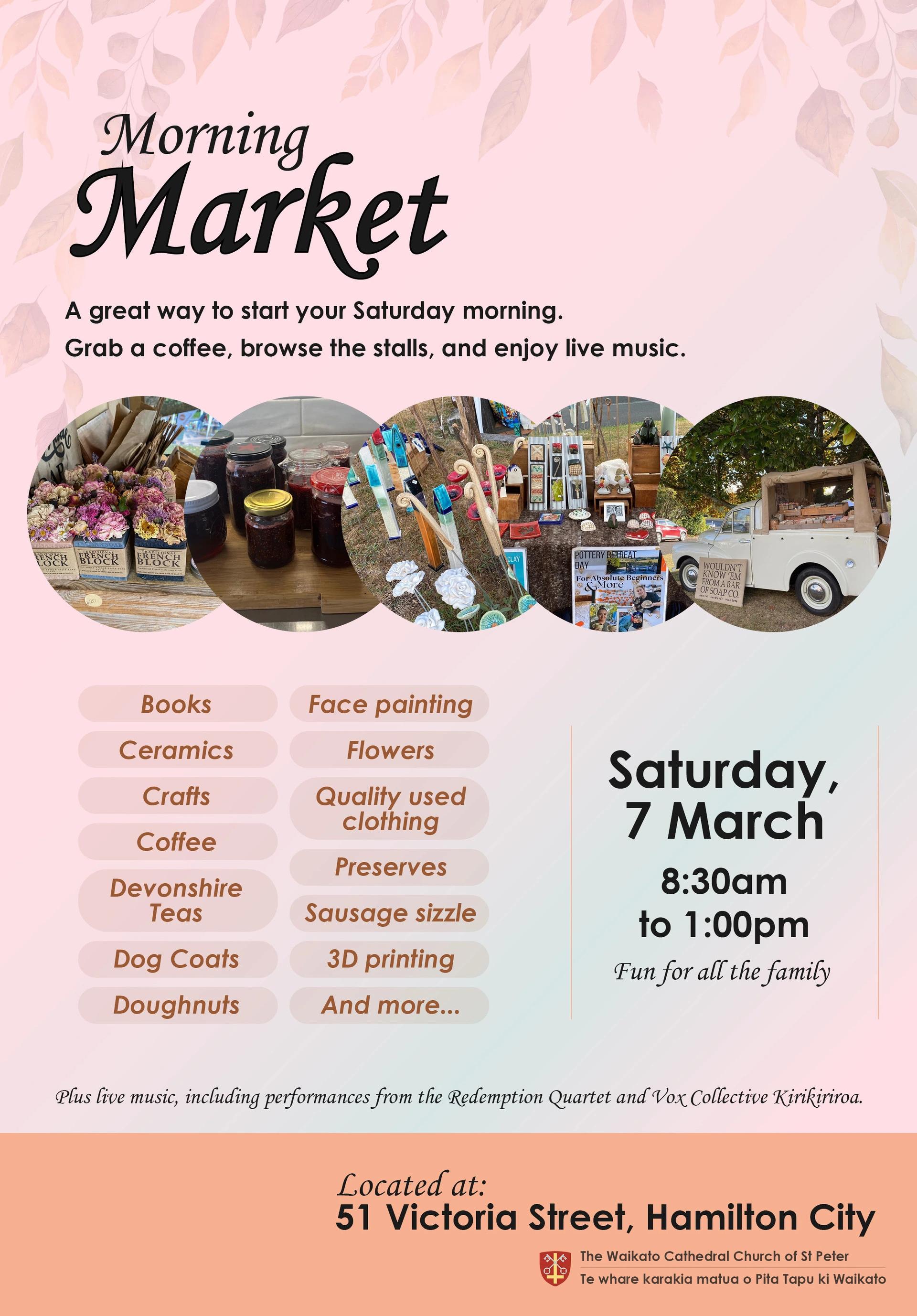 Saturday morning market | 7 March | 8:30am to 1:00pm | Free entry