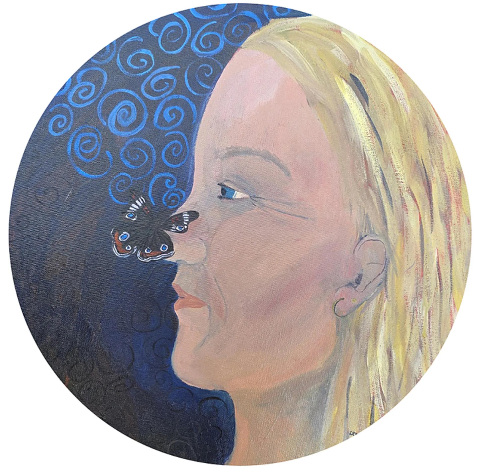 portrait of a woman with butterfly